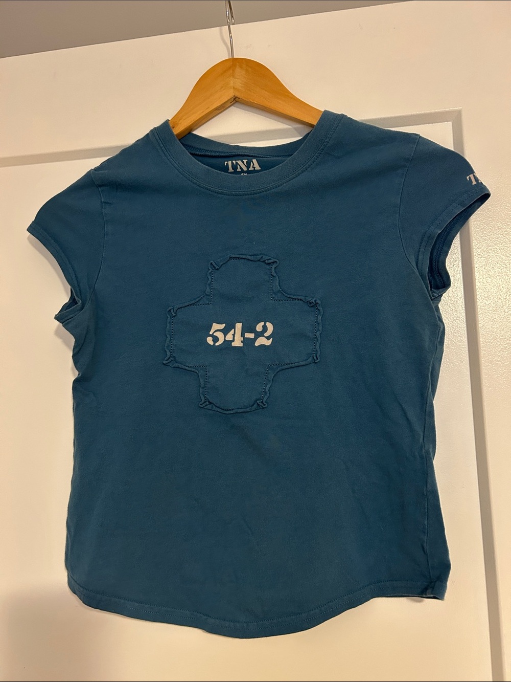 TNA Teal Blue Short Sleeve Graphic Tee